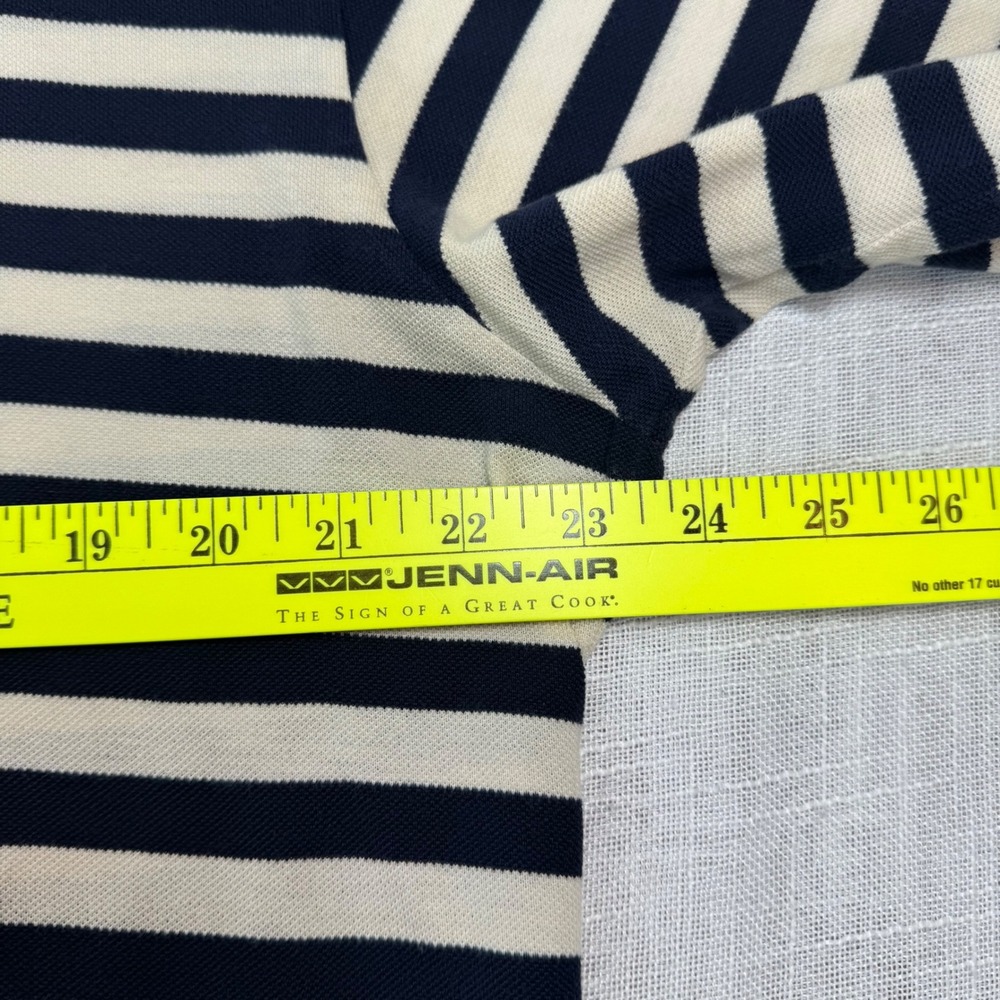 Polo Ralph Lauren Polo Shirt Men L Navy Stripe Short Sleeve Pique Preppy Classic - Picture 8 of 12